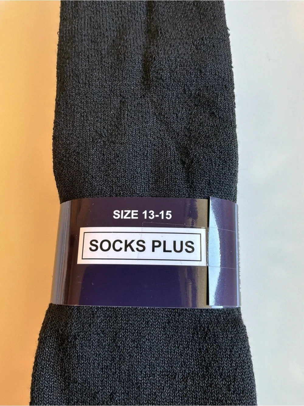 SOCKS PLUS Men’s Big + Tall Black Size 13-15 Casual Tube Socks 4 Pair